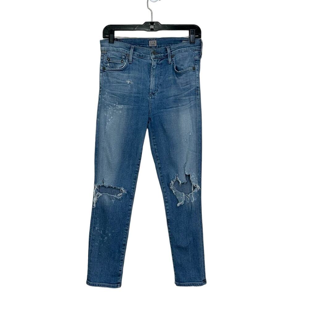 Citizens of Humanity rocket crop high rise distressed ankle skinny jeans size 27